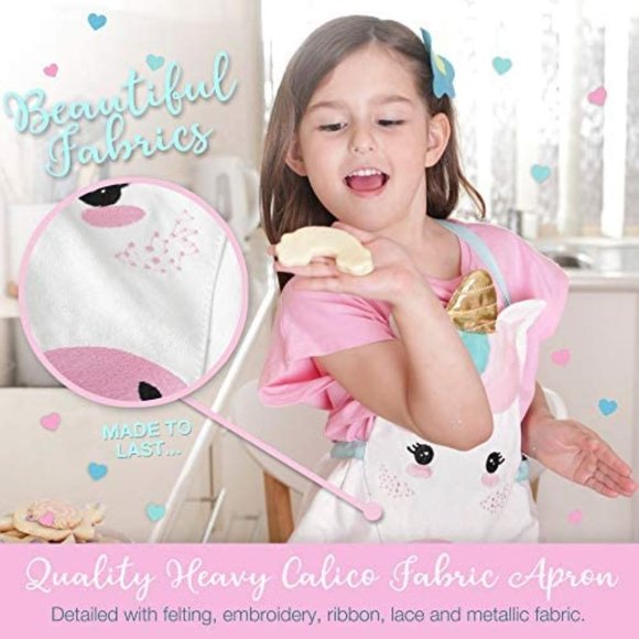 New- Kids Unicorn 14 pc Cookie Baking Set for Girls - Incl. Unicorn Apron - Picture 5 of 7